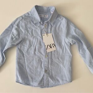 Zara Kids Sky Blue Button Down Shirt